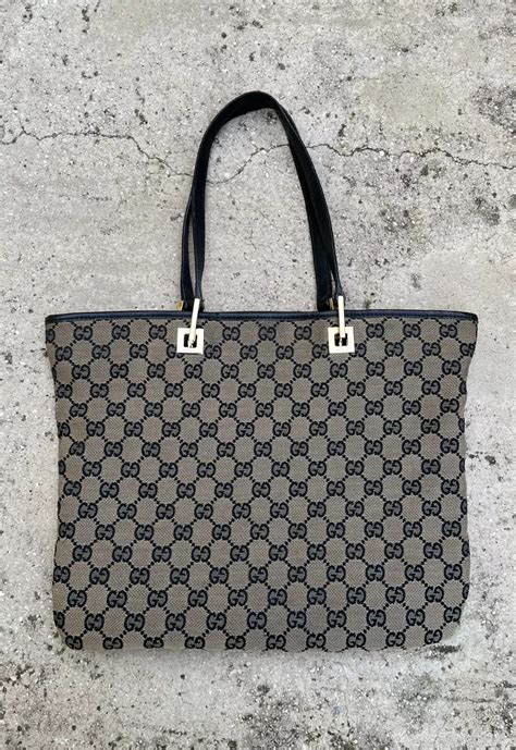 grey and black gucci bag|authentic Gucci canvas bag.